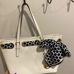 White Michael Kors purse with scarf Brand New!